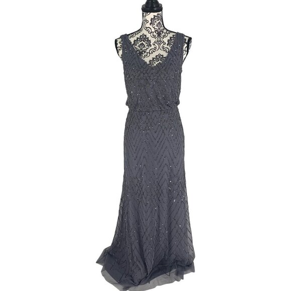 Anthropolgie x BHLDN Blaise Dress Hydrangea Beaded Maxi Sleeveless Dress Size US - Picture 3 of 13
